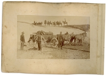 Two Original Wounded Knee Photographs From 1890 and 1891, Shortly After the Massacre -- One Grisly Photograph Shows the Dead Being Hauled Away in a Wagon